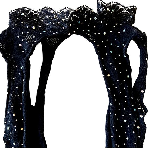 Bundle of Two - Sheer Teddy & Black Rhinestone Minidress NWOT - Picture 5 of 9